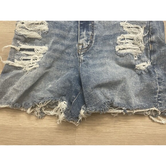 American Eagle Women next level Stretch Distressed Jean denim Shorts 4"  size 0 - Picture 3 of 7